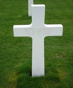 Back of headstone — John Irvin Blessen