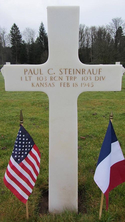 Back of headstone — Paul Charles Steinrauf