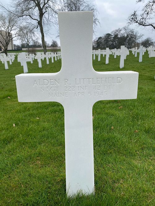 Back of headstone — Alden Richmond Littlefield