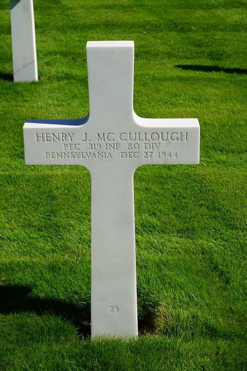 Back of headstone — Henry Joseph McCullough