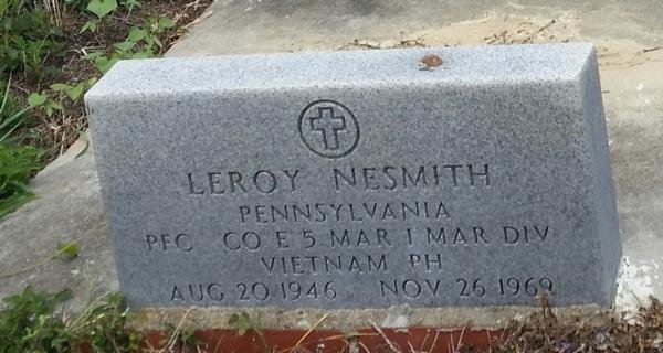 Headstone of Leroy Nesmith