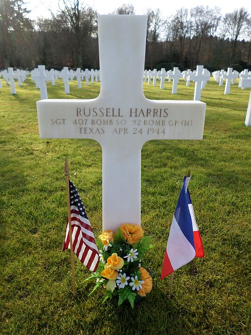 Back of headstone — Russell Pleasant Harris