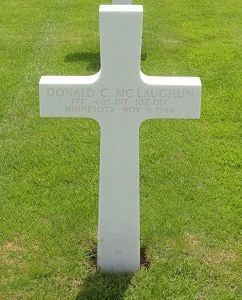 Back of headstone — Donald Charles Mc Laughlin