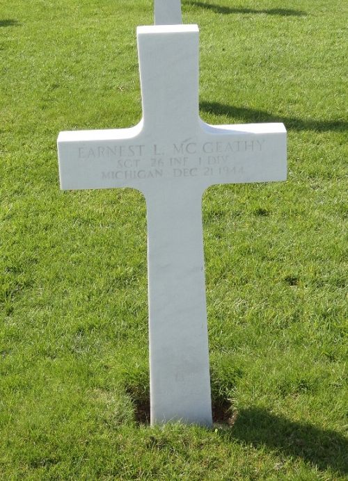Back of headstone — Earnest Leroy Mc Geathy