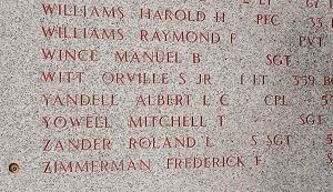 Headstone shared by 2 interments, including Roland Ludwig Zander