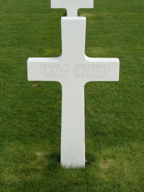 Back of headstone — Frank W Holliday
