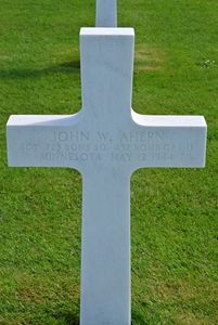 Back of headstone — John William Ahern