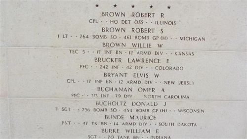 Back of headstone — Omer Albert Buchanan