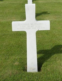Back of headstone — Thomas Warren Hamby
