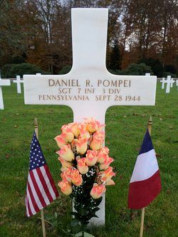 Back of headstone — Daniel Richard Pompei