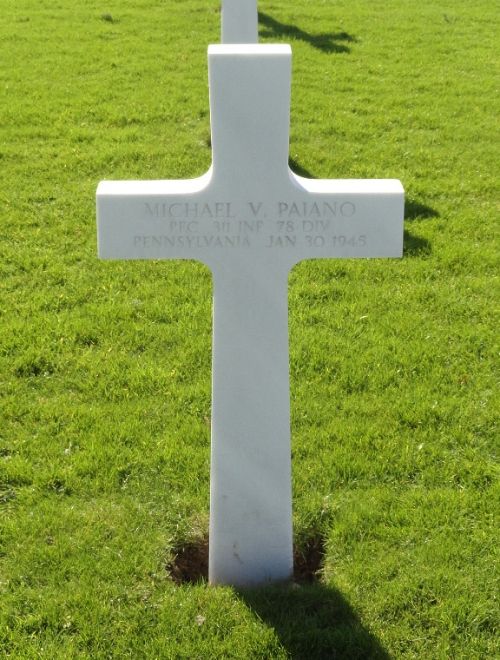 Back of headstone — Michael V Paiano
