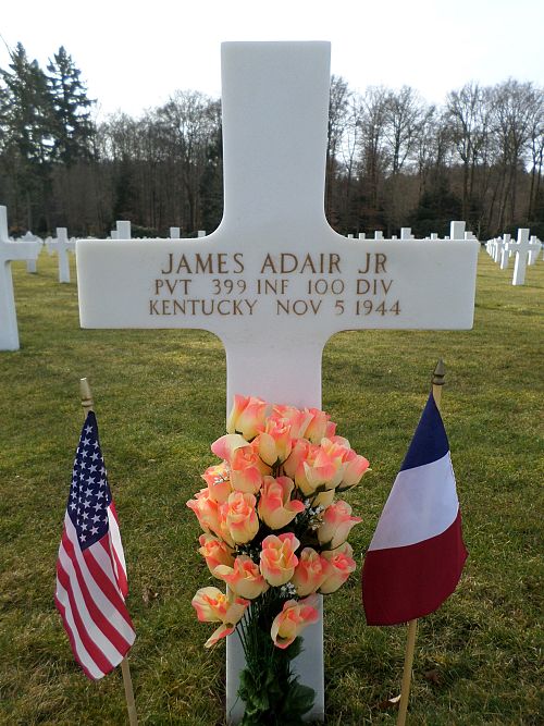 Back of headstone — James Adair