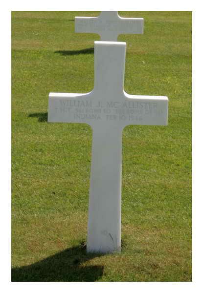 Back of headstone — William Mc Allister