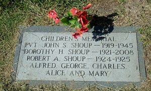 Back of headstone — John Sherman Shoup