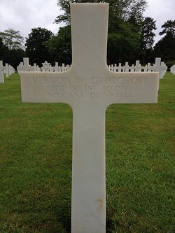 Back of headstone — Vernon William Gregoroff