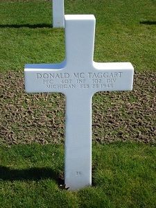 Back of headstone — Donald Mc Taggart