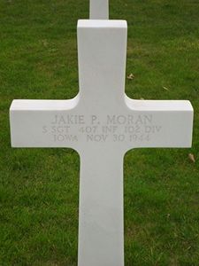 Back of headstone — Jakie Paul Moran