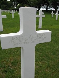 Back of headstone — James Elroy Appleman
