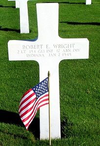Back of headstone — Robert E Wright
