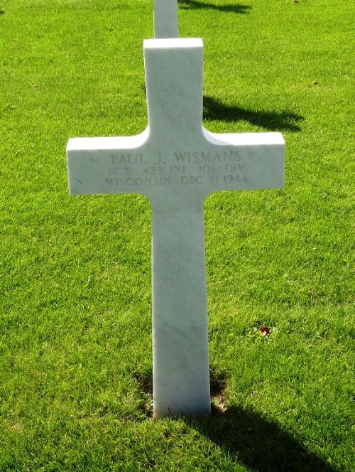 Back of headstone — Paul J Wismans