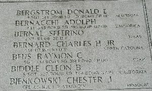 Back of headstone — Cleon Bayard Biddle