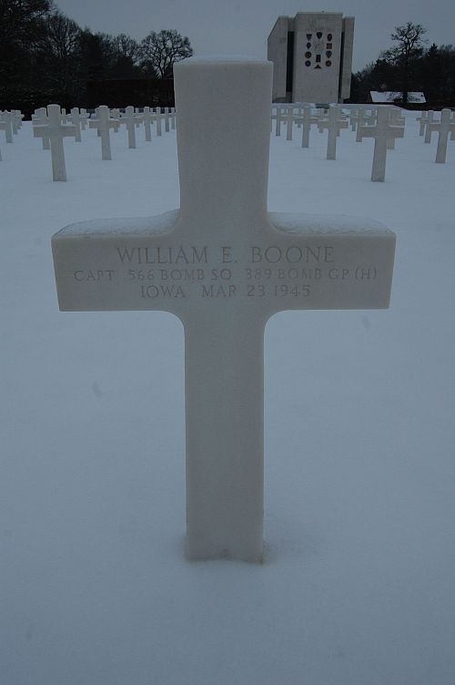 Back of headstone — William Elmer Boone