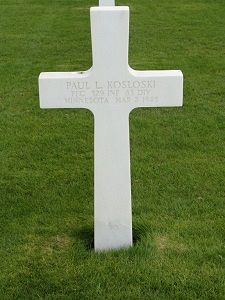 Back of headstone — Paul Laurence Kosloski