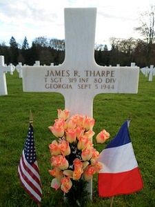 Back of headstone — James Rudolph Tharpe