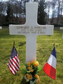 Back of headstone — Edward Joseph Pawlak