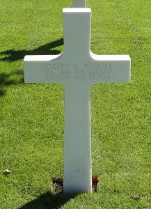 Back of headstone — Joseph Ray Whaley