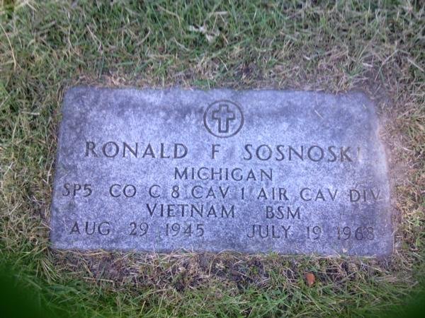 Headstone of Ronald Francis Sosnoski