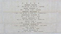 Back of headstone — Allen Leonard Peek