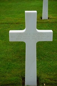 Back of headstone — Joseph Raymond Hopkins