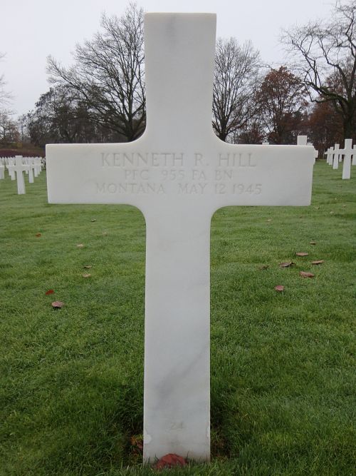 Back of headstone — Kenneth Rayburn Hill