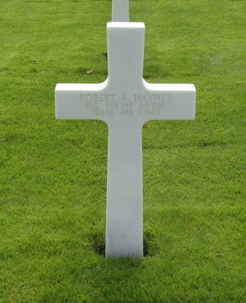 Back of headstone — Robert Allen Haynes