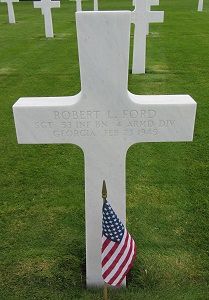 Back of headstone — Robert L Ford