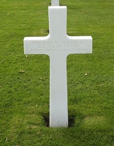 Back of headstone — Thomas Napier Black