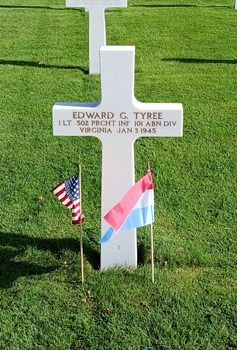 Back of headstone — Edward Glass Tyree