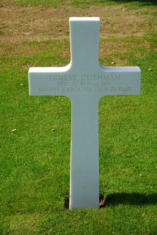 Back of headstone — Ernest Cushman