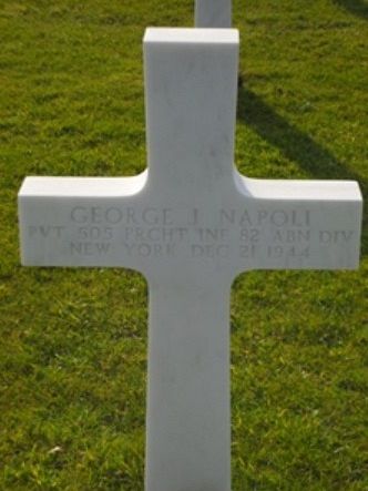 Back of headstone — George John Napoli
