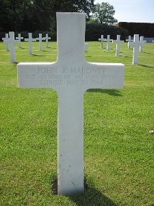 Back of headstone — John J Maloney