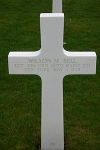 Back of headstone — Wilson M Bell