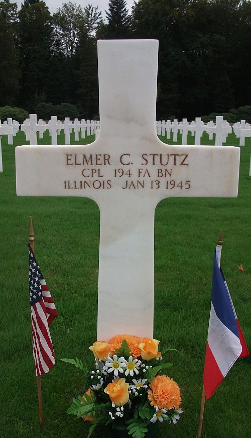 Back of headstone — Elmer Charles Stutz