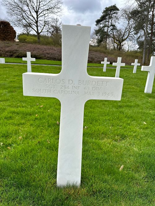 Back of headstone — Carlos Doster Burdett