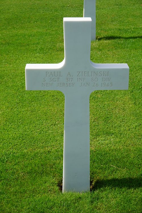 Back of headstone — Paul A Zielinski