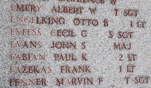 Back of headstone — John Samuel Evans
