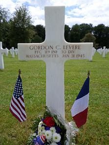 Back of headstone — Gordon Chandler Levere