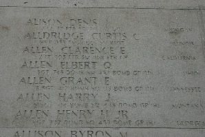 Headstone shared by 4 interments, including Elbert Quentin Allen