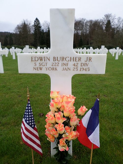 Back of headstone — Edwin S Burgher
