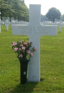 Back of headstone — Harold C Chaney